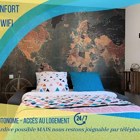 公寓 Superlogis Troyes - Little World - Studio Grand Confort - Netflix - Parking Saint-Julien-les-Villas